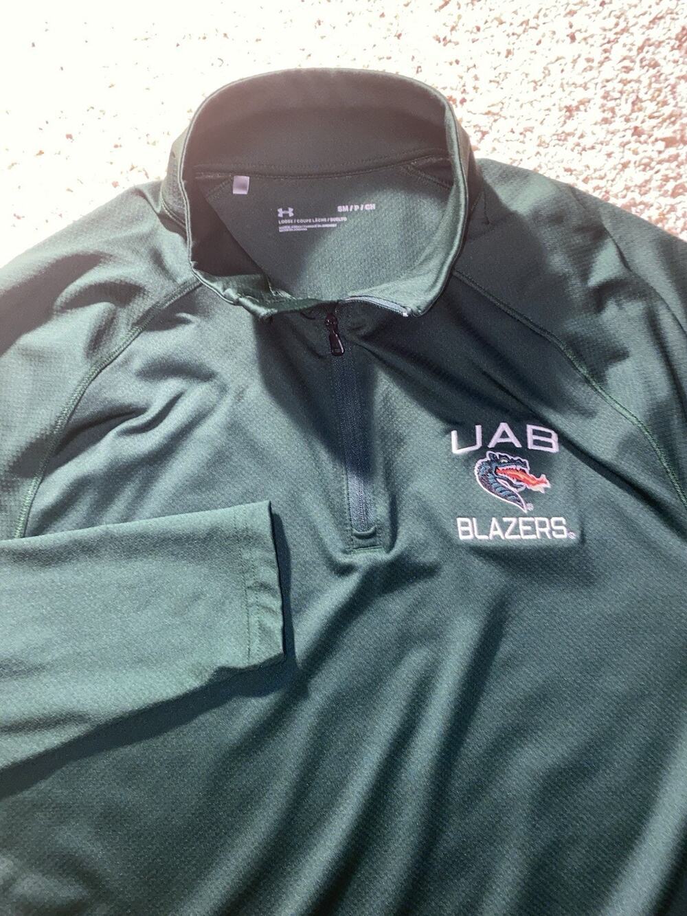 UAB Blazers Adult Small Under Armour 1/4 Zip Fan Green Pullover Athletic Wear
